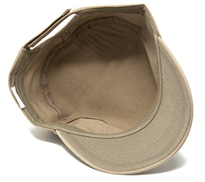 Classic Plain Cotton Cadet Military Patrol Style Cap - color: Blue