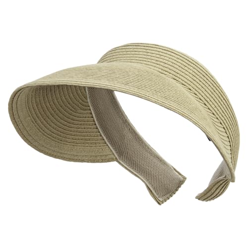 Womens Clip On Toyo Braid Visor - color: Natural