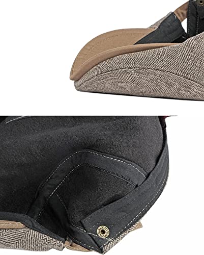 Newsboy Hat for Men Flat Cap Adjustable Tweed Ivy Gatsby Cabbie Hat - color: Black