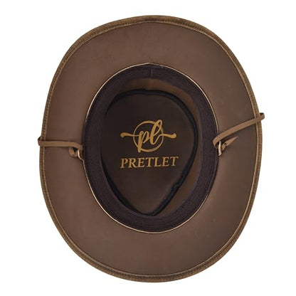 Leather Cowboy hat for Men & Women Durable Handcrafted Lightweight Shapeable Western Hats for Men - size: X-Large
