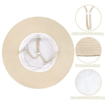 Sarfel Baby Sun Hat Summer Baby Boy Hats UPF 50+ Sun Protection Toddler Hat Bucket for Baby Girl Adjustable Kid Cap - color: Beige, size: 6-24 Months