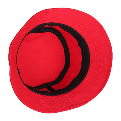 Umeepar Unisex 2 Pack Cotton Bucket Hat Packable Sun Hat for Men Women - color: White +Red