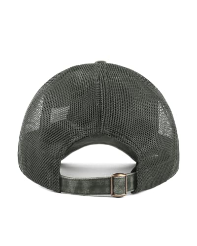 Zylioo XXL Trucker Hat for Big Heads, Washed Cotton Mesh Cap for Men Women - color: Army Green