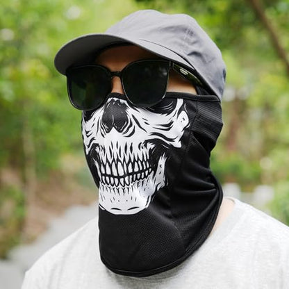 Balaclava Ski Mask, Sun Protection Breathable Face Cover Men Women - color: Skull-01