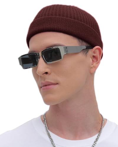 ROYBENS Thin Swag Wool Short Fisherman Beanie for Men Women Knit Winter Hat - color: 1pcs-dark Coffee