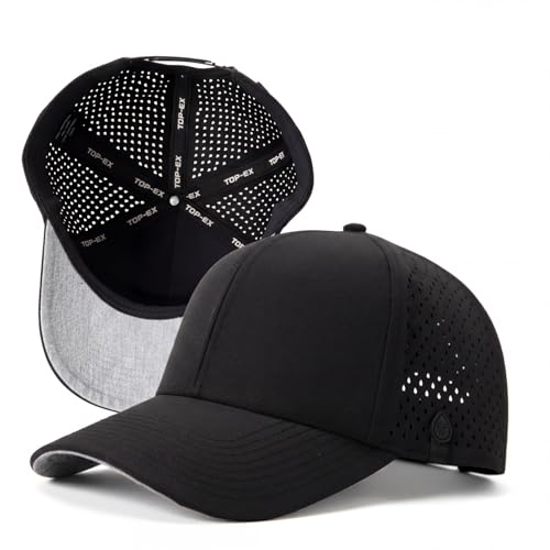 UVCoolix™ Cooling Sweatband Baseball Cap for Hot Weather,Breathable Sun Protection,Water-Resistant Golf Performance Hat - color: Black, size: Medium-Large