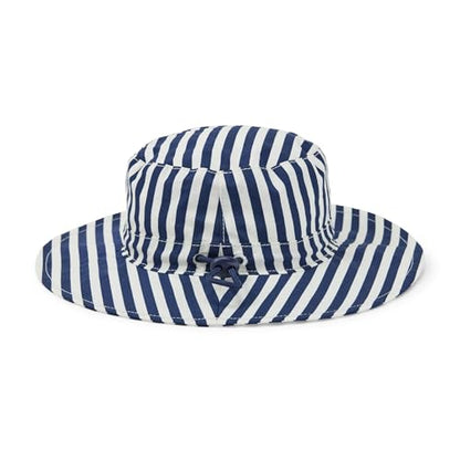 Amazon Essentials x Sofia Grainge Unisex Babies' Cotton Bucket Hat - color: Navy Stripe, size: 3-6 Months
