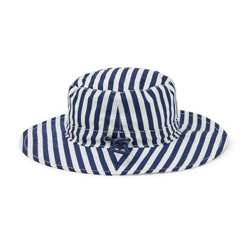Amazon Essentials x Sofia Grainge Unisex Babies' Cotton Bucket Hat - color: Navy Stripe, size: 0-3 Months