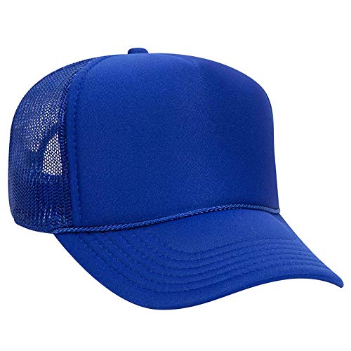 OTTO Wholesale 12 x Cap 5 Panel Mid Profile Mesh Back Trucker Hat - color: Royal
