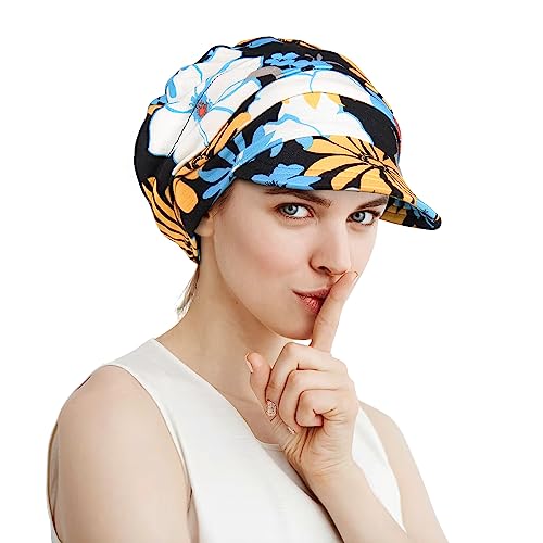 Alnorm Super Soft Breathable Viscose Slouch Hat Oversized Baseball Cap for Women - color: White Blue