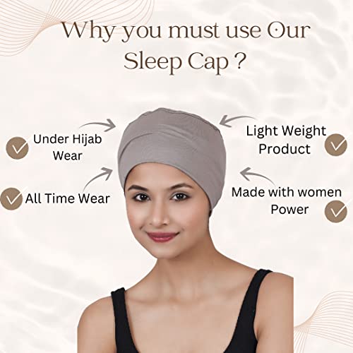 Chemo Hats Solid Sleep Cap Women's Bamboo Soft Headwear Cancer Cap Chemo Headwear Women - color: Champagne