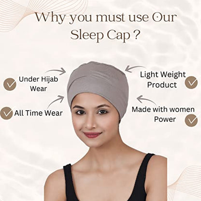 Chemo Hats Solid Sleep Cap Women's Bamboo Soft Headwear Cancer Cap Chemo Headwear Women - color: Champagne