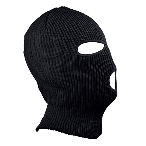 3-Hole Ski Face Mask Balaclava for Men and Women,Set of 2 - color: Black+white