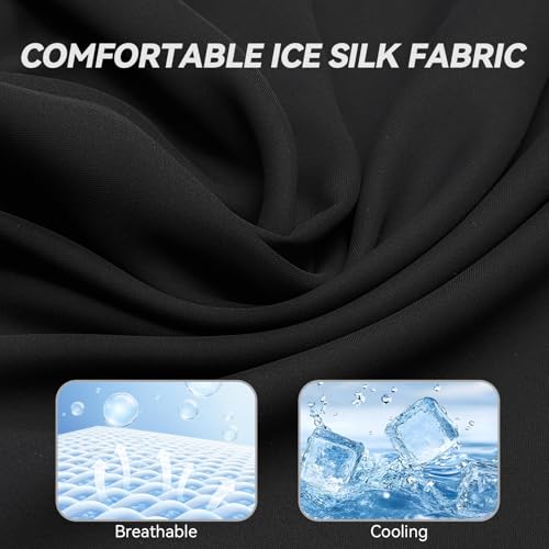 GL GLENSLAVE Summer Balaclava, Cooling Ice Silk Balaclava Full Face Mask UV Protector for Men Women Motorcycle Cycling - color: Black