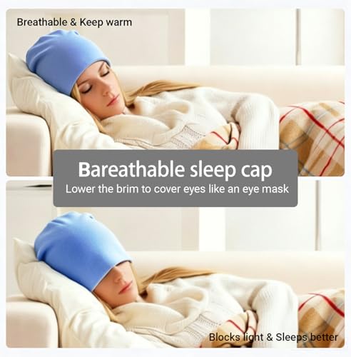 JarseHera 100% Cotton Slouchy Beanie for Women Men Soft Chemo Headwear Set - color: 4 Pcs,denim Blue+dusty Pink+purple+sgreen