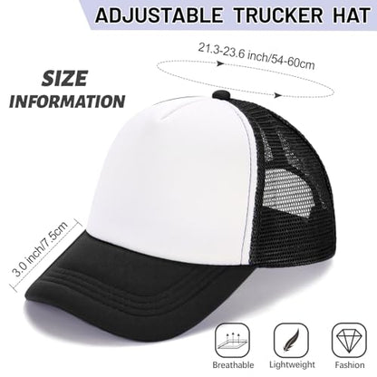 Ultrafun 10 Pack Trucker Hat Mesh Sublimation Blank Hats Adjustable Baseball Caps Hats for Men Women - color: Multicolor