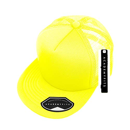 Quality 5 Panel High Crown Trucker Foam Mesh Hat Snapback Men Women Unisex Waterproof Blank Cap #2070 - color: Yellow