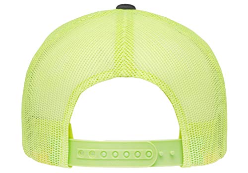 Yupoong Yp Classics Retro Trucker Cap - color: Charcoal/Neon Green, size: One Size, style: Single
