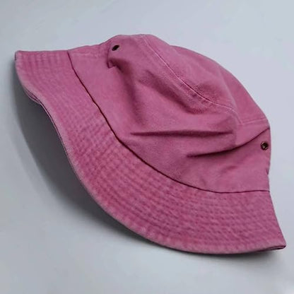 Premium Cotton Bucket Hats,Packable Hats for Men Women,Summer Bucket Hat,Fishing Sun Hats - color: Pink