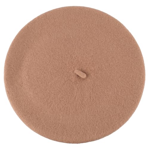 ZAKIRA Wool French Beret for Men & Women, Plain - color: Beige