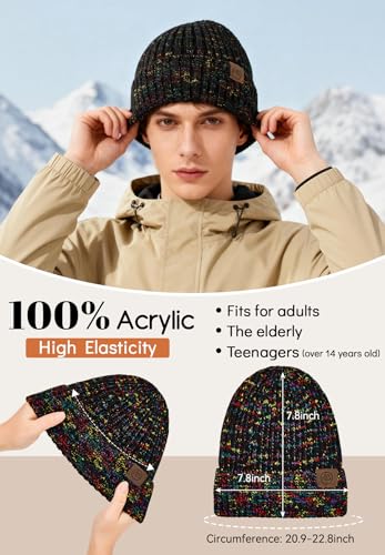 Zando Satin Lined Beanie for Women & Men, Hair Care Skull Cap - color: Black Yarn
