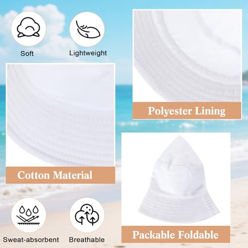 Mepase Bucket Hat Bulk, Cotton Summer Cap Summer Solid Color Beach Getaway Fisherman's Hat for Women Men - size: Medium