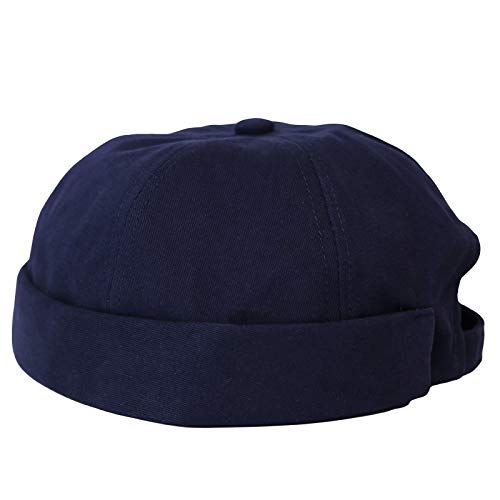 WITHMOONS Watch Cap Beanie Cotton Docker Brimless Harbour Hat VZ50060 - color: Navy, size: One Size