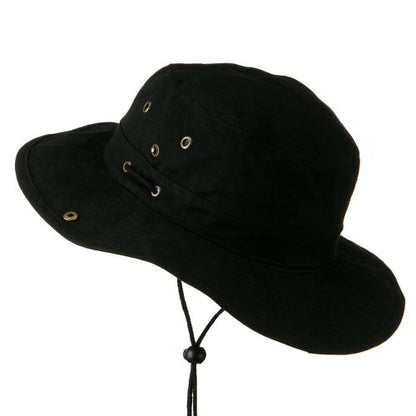 Extra Big Size Brushed Twill Aussie Hats - color: Black, size: XX-Large-3X-Large