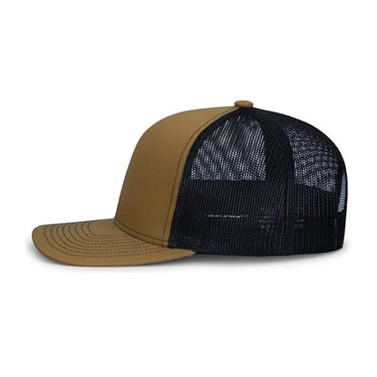 Pacific Headwear Contrast Stitch Trucker Snapback - color: Buck/Light Charcoal/Buck