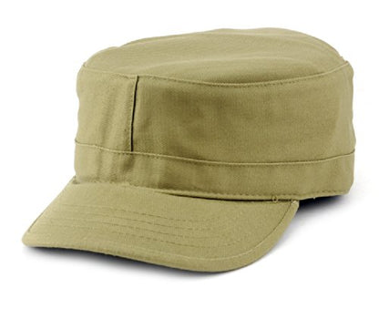 NYFASHION101 Fashionable Solid Color Unisex Fitted Army Military Cadet Cap - color: Khaki, size: Medium