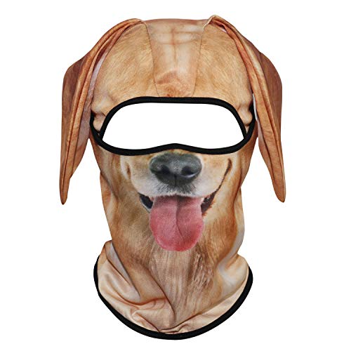 WTACTFUL 3D Animal Ears Balaclava, Breathable Face Mask for Halloween - color: Golden Retriever Mss-01