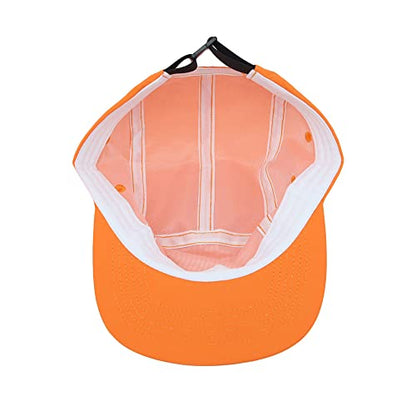 WITHMOONS Low Profile 5 Panel Hat Cap Waterproof Golf Camp Fishing Lightweight Jockey Flat Bill YZ20114 - color: Orange, size: Medium