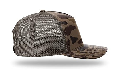 Richardson 112FP & 112PFP Classic Fit Five-Panel Snapback Trucker Cap |OSFM - color: Bark Duck Camo/Brown
