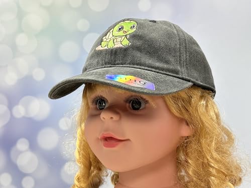 Adjustable Embroidery Animal Baseball Hat for Kid Toddler Child - color: Turtle (Washed Black)