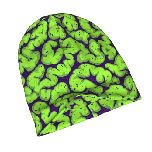 Beanie Hat for Men Women Slouchy Beanie Skull Sleep Cap Soft Lightweight Chemo Hat Stretch Cancer Headwear - color: Zombie Brain