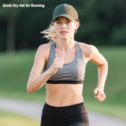 Quick Dry Trucker Hat for Men & Women Workouts Hats - color: Army Green