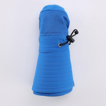 Home Prefer UPF50+ Mens Sun Hat Wide Brim Womens UV Protection Beach Bucket Hat for Fishing Hiking Snap Up Cowboy Hat - color: Royal Blue