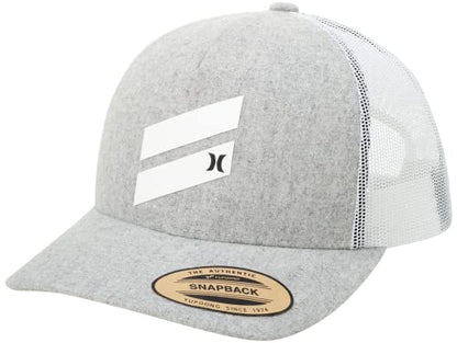 Hurley Mens Lightweight Poly Mesh Back Curved Bill Cap Trucker Hat - color: Grey