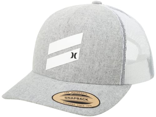 Hurley Mens Lightweight Poly Mesh Back Curved Bill Cap Trucker Hat - color: Grey