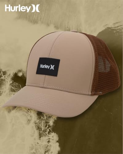 Hurley Mens Trucker Hat Fairway Mesh Trucker Hat, Quick Dry Snapback - color: Rustic Brown