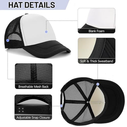 Ultrafun 10 Pack Trucker Hat Mesh Sublimation Blank Hats Adjustable Baseball Caps Hats for Men Women - color: Multicolor