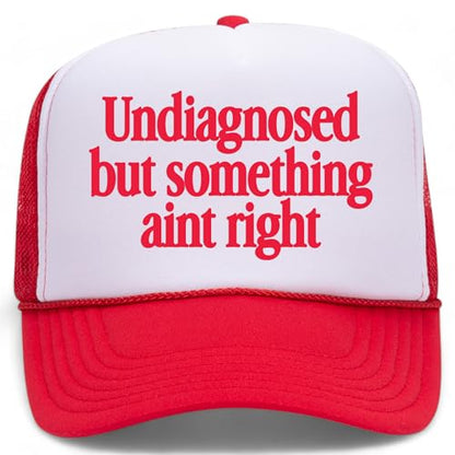 BROTHER TRUCKERS Undiagnosed But Something Ain't Right Mesh Back Hat - color: Red/White
