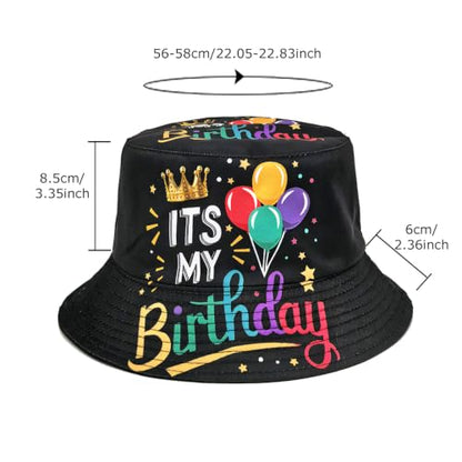 Quanhaigou Bucket Hats Unisex Summer Travel Beach Fisherman Cap for Men Women Teens - color: Birthday Party