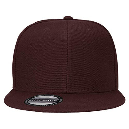 Falari Wholesale 12 Pack Snapback Hat Cap Hip Hop Style Flat Bill Blank Solid Color Adjustable Size - color: 12-pack Brown