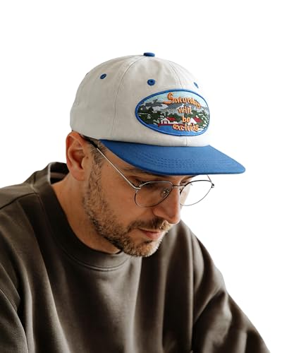 Clakllie Flat Bill Baseball Cap Snapback Trucker Hat Steet Casual Hip Hop Cap Breathable Runner Cap Vintage Low Profile Hat - color: S-dfbh2-blue