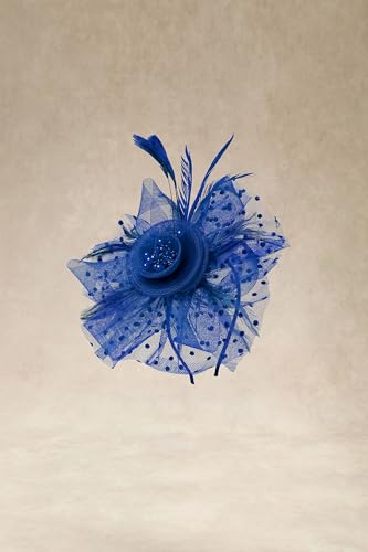 BABEYOND Fascinators Hats for Women Tea Party Flower Tulle Bead Derby Hat - color: Dark Blue
