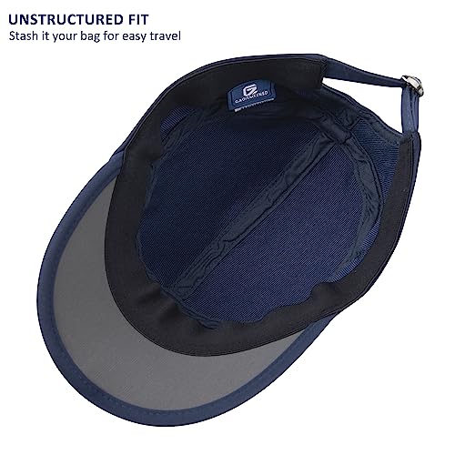 GADIEMKENSD Stretch Army Cap Cadet Military Hats Flat Top Baseball Cap Short Bill Breathable - color: Dark Blue