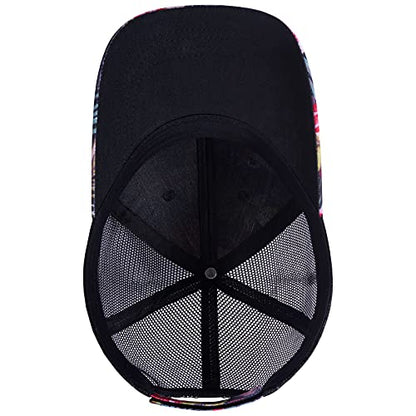 BASSDASH Altimate Fishing Hat Mesh Back for Men Women Adjustable Baseball Trucker Cap - color: Black/Flamingo
