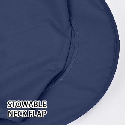 ZOORON Sun Hats for Men Women with Neck Flap Fishing UPF 50+ UV Protection - color: Navy Blue (With Face Cover)