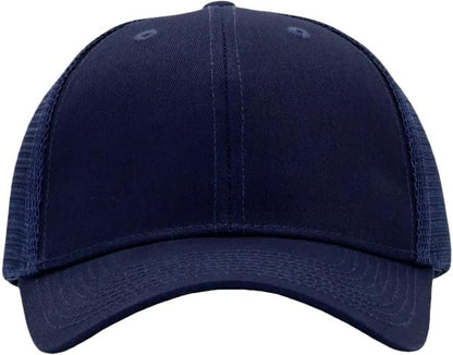 Mens Mesh Snapback Trucker Hat Baseball Cap, Fits OSFM&XXL Head - color: Curved Navy, size: Medium-Large